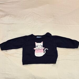 Jacadi Dark Blue Sweater with Cat Design